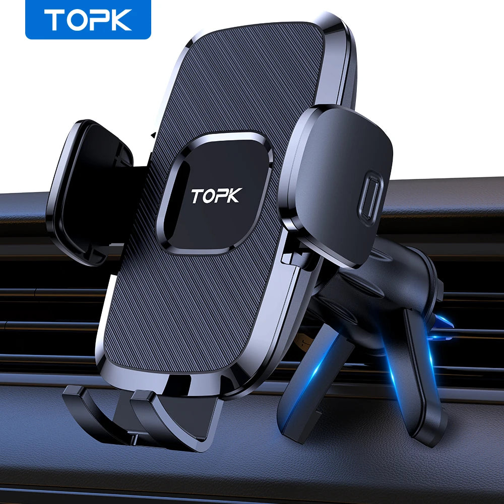 Support Téléphone Voiture pour Grille d'Aération - Fixation Sécurisée