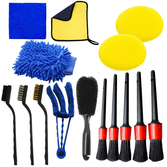 Kit de Brosses Detailing Auto - Nettoyage Intérieur & Zones Difficiles