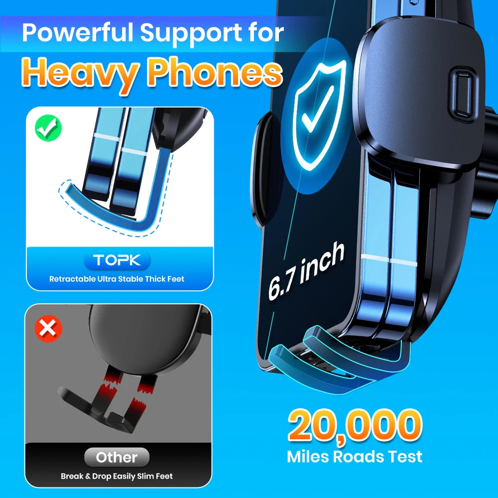 Support Téléphone Voiture pour Grille d'Aération - Fixation Sécurisée