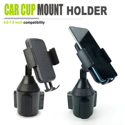Support Téléphone Voiture 360° - Fixation Porte Gobelet