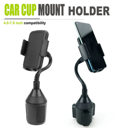 Support Téléphone Voiture 360° - Fixation Porte Gobelet