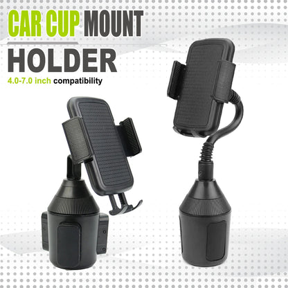Support Téléphone Voiture 360° - Fixation Porte Gobelet