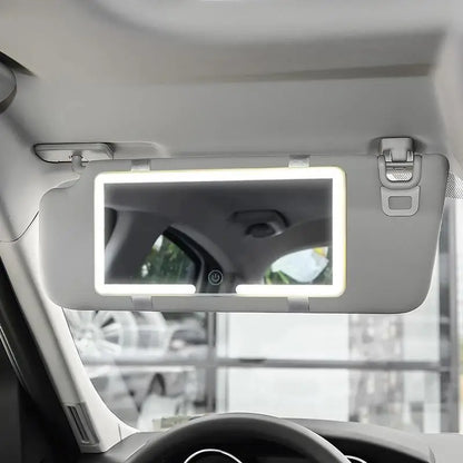 Miroir de Pare-Soleil LED Rechargeable pour Voiture - Eclairage intégré